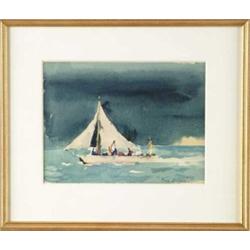 PAUL STARRETT SAMPLE (American, 1896-1974) “BEFORE THE SQUALL, CARIBBEAN”.