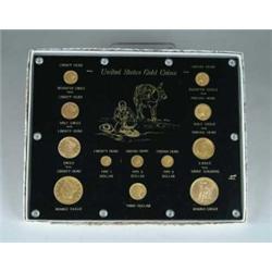 COIN:  UNITED STATES 12 PIECE FULL SET GOLD TYPE SET.