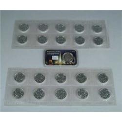 COIN: 21 ONE OUNCE SILVER COINS.