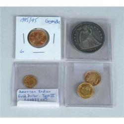 COIN: LOT OF FIVE COINS.