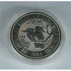 COIN: AUSTRALIAN ONE KILO SILVER KOOKABURRA.