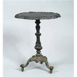 OVAL CAST IRON GRAPE FLOWER DECORATED STAND.