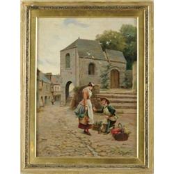 L. PICARDET (European, 19th/20th Century) THE FLOWER SELLER. 