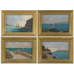 R. U. RINALDI (Italian, Early 20th Century) FOUR SMALL MARINE SCENES.