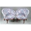 Image 1 : PAIR OF VICTORIAN UPHOLSTERED SLIPPER CHAIRS.