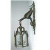 Image 1 : OUTSTANDING BRONZE TWO-PIECE FIGURAL WALL HANGING HALL FIXTURE.