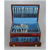 Image 1 : RARE 95-PIECE CASED STERLING FLATWARE SERVICE BY SCHOFIELD CO. INC. IN THE “SCROLL ENGRAVED EDGE” PA