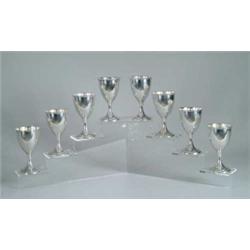 SET OF EIGHT STERLING GOBLETS BY SCHOFIELD & CO INC.