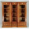 Image 1 : FABULOUS WALNUT TRIPLE GLASS FRONT BOOKCASE.