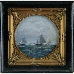 HENRY COOKE WHITE (American, 1861-1952) SCHOONERS OFF NEW ENGLAND.