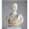 Image 1 : ANTIQUE WHITE MARBLE BUST OF WOMAN.