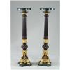 Image 1 : PAIR OF BRONZE AND MARBLE REVOLVING PEDESTALS.