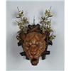 Image 1 : OUTSTANDING CARVED WOOD PANTHER HEAD.