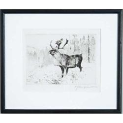 CARL CLEMENS MORITZ RUNGIUS (American, 1869-1959) “A WOODLAND STAG”.