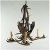Image 1 : OUTSTANDING ANTLER FORM THREE-LIGHT CHANDELIER.