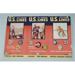 ADVERTISING BROADSIDE FOR U.S. LINES FISHING LINE.