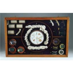 CASED DISPLAY FISHING LINE AND SILK PRODUCTION.