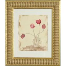 CHARLES HENRY DEMUTH (American, 1883-1935) TULIPS IN STYLIZED SETTING. 