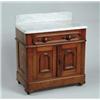 Image 1 : MARBLE TOP WALNUT COMMODE.