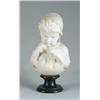 Image 1 : CARRERA WHITE MARBLE BUST OF GIRL WITH GRAPES AND DOVE.