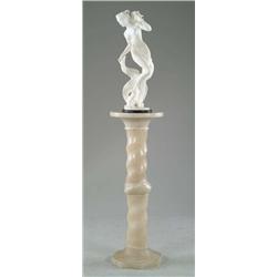 GIUSEPPE BESSI (1857-1922) MARBLE NUDE STATUE ON ALABASTER PEDESTAL.
