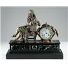 Image 1 : MARBLE AND METAL FIGURAL MANTEL CLOCK.