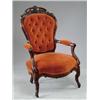 Image 1 : FINE ROSEWOOD CARVED OPEN ARMCHAIR ATTRIBUTED TO J AND J MEEKS.