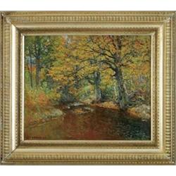 JOHN JOSEPH ENNEKING (American, 1841-1916) “BROOK IN THE FALL”.