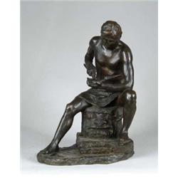 LOUIS MCCLELLAN POTTER (American, 1873-1912) SEATED INDIAN.