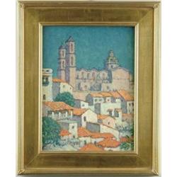 WILL HOWE FOOTE (American, 1874-1965) “THE PINK CHURCH OF TASCO”.