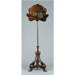 INTERESTING LACQUERWARE POLE SCREEN.