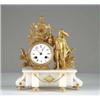 Image 1 : FRENCH ORMOLU AND WHITE ONYX FIGURAL MANTLE CLOCK.