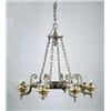 Image 1 : OUTSTANDING PAIR OF EIGHT BRANCH BRONZE HANGING CANDELABRAS.
