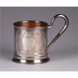 RUSSIAN SILVER HANDLED CUP.