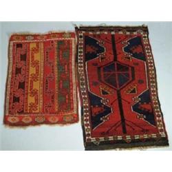 TWO SMALL ORIENTAL MATS.