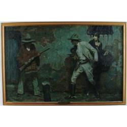 ROBERT W. STEWART (American, 19th/20th Century) “MEXICAN STAND-OFF”.