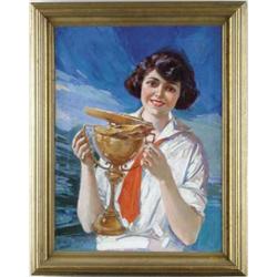 G. C. PEARCE (American, 20th Century) COVER ILLUSTRATION MOTOR BOATING MAGAZINE; OCTOBER 1924.