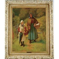 THOMAS PRICHARD ROSSITER (American, 1818-1871) “THE LUNCH BASKET”.