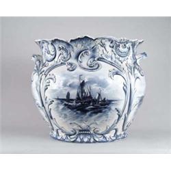 OUTSTANDING AND LARGE DELFT JARDINIÈRE.