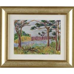 WILLIAM JAMES GLACKENS (American, 1870-1938) SKETCH FOR “PINE TREES, GREAT SOUTH BAY”.