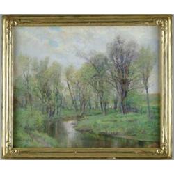 OLIVE PARKER BLACK (American, 1868-1948) SPRING LANDSCAPE.