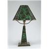 Image 1 : FINE SLAG GLASS OVERLAY TABLE LAMP.