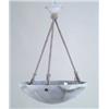 Image 1 : ART DECO ALABASTER HANGING DOME CEILING LIGHT.