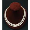 Image 1 : FINE THREE STRAND GRADUATED PEARL NECKLACE.