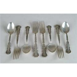 49-PIECE PARTIAL STERLING FLATWARE SET “KINGS COURT” BY FRANK WHITING CO.