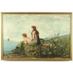 EMIL CARLSON (19th/20th Century) SIGNAL TO THE BATHERS.