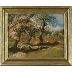 MARCUS WATERMAN (American, 1834-1914) “APPLE ORCHARD NEW ENGLAND FARM”.