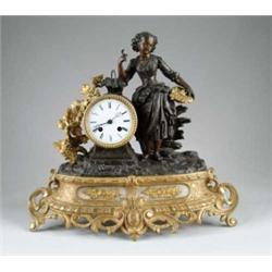 FINE FIGURAL MANTLE CLOCK.