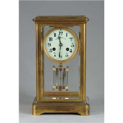 BRASS AND GLASS CRYSTAL REGULATOR BY BIGELOW, KENNARD & CO.