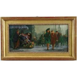 CLYDE SINGER (American, 1908-1999) FLOWER VENDOR.